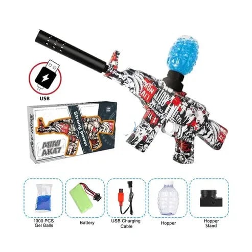 Automatic Mini AK-47 Gel Blaster Gun | High-Speed Electric Water Bead Toy with Rechargeable Battery 7