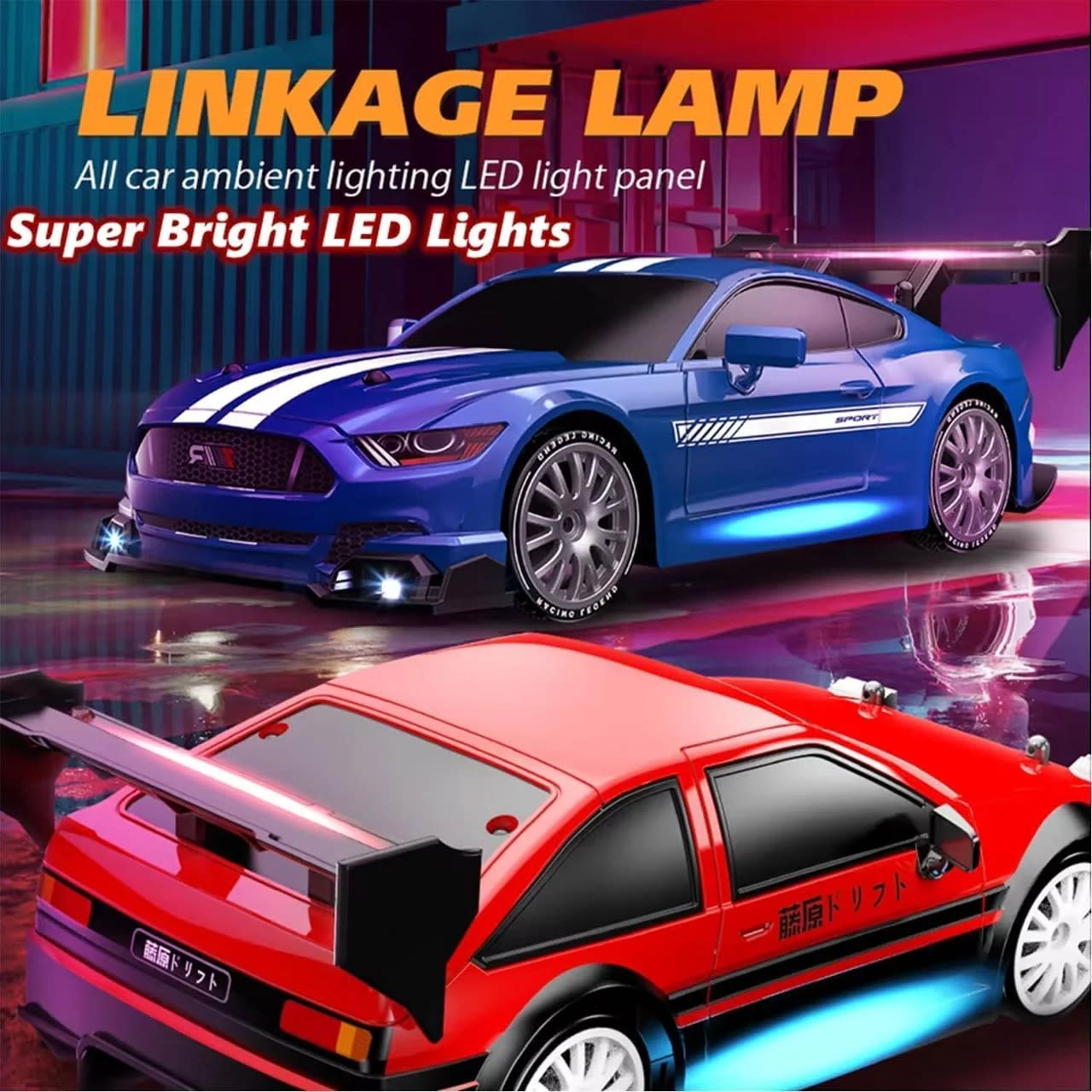 1:24 Scale 4WD High-Speed RC Drift Car | 20KM/H Rechargeable Racing Car with LED Lights & 2.4GHz Remote Control 6