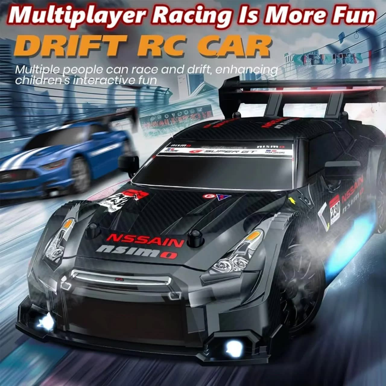 1:24 Scale 4WD High-Speed RC Drift Car | 20KM/H Rechargeable Racing Car with LED Lights & 2.4GHz Remote Control 7