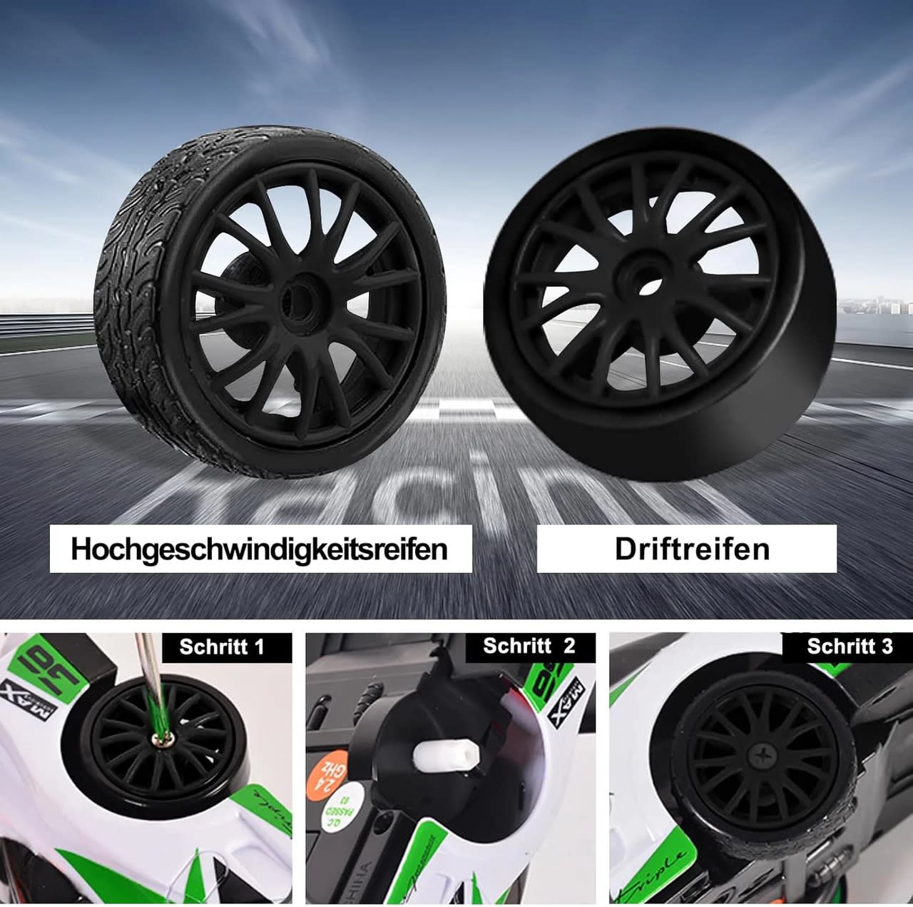 1:24 Scale 4WD High-Speed RC Drift Car | 20KM/H Rechargeable Racing Car with LED Lights & 2.4GHz Remote Control 10