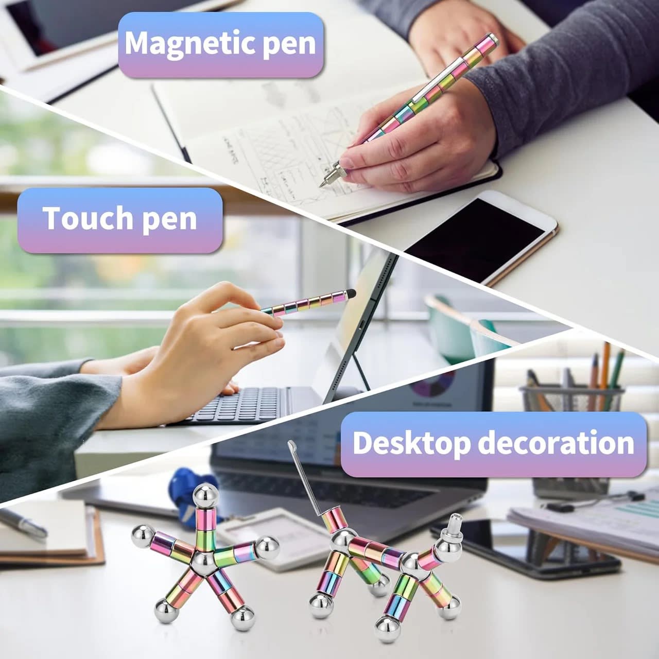 2-in-1 Magnetic Fidget Pen | Transformable Magnet Pen, Stress Relief & Creative Desk Toy