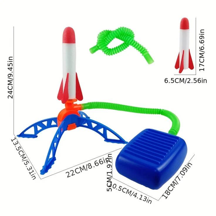 Air Rocket Foot Pump Launcher | Kids Stomp Rocket Toy with Foam Rockets for Outdoor Fun 5