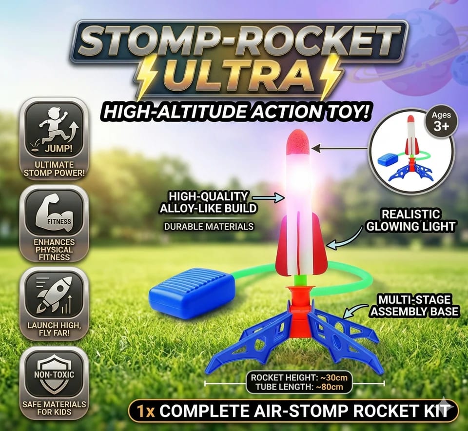 Air Rocket Foot Pump Launcher | Kids Stomp Rocket Toy with Foam Rockets for Outdoor Fun 10