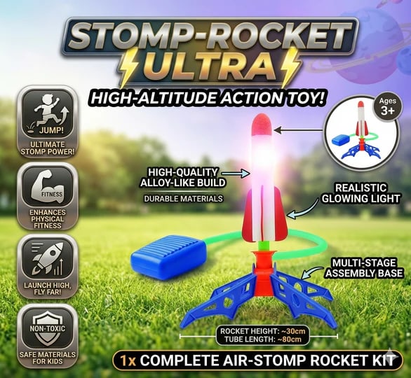 Air Rocket Foot Pump Launcher | Kids Stomp Rocket Toy with Foam Rockets for Outdoor Fun 11