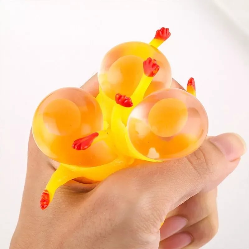 Squeeze Chicken Egg Laying Toy (Pack of 2) | Funny Stress Relief Squishy Chicken for Kids & Adults 3