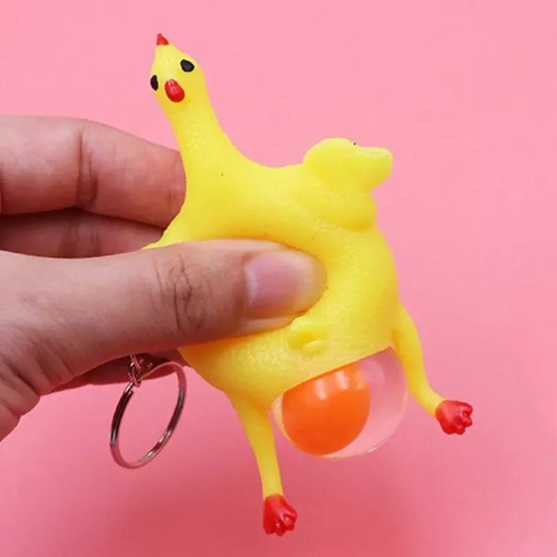 Squeeze Chicken Egg Laying Toy (Pack of 2) | Funny Stress Relief Squishy Chicken for Kids & Adults 5