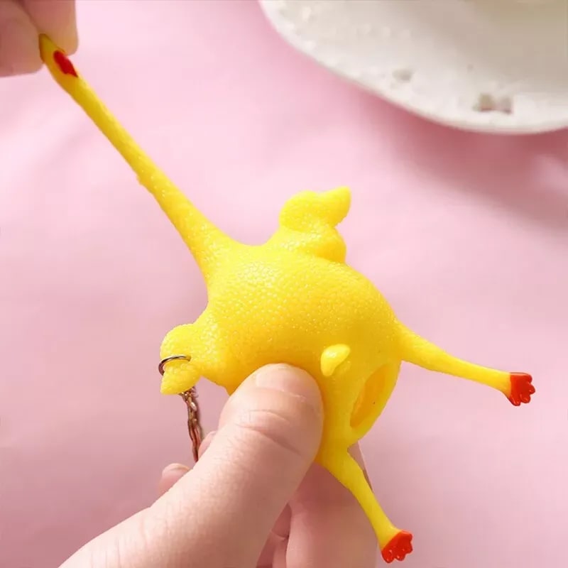 Squeeze Chicken Egg Laying Toy (Pack of 2) | Funny Stress Relief Squishy Chicken for Kids & Adults 6