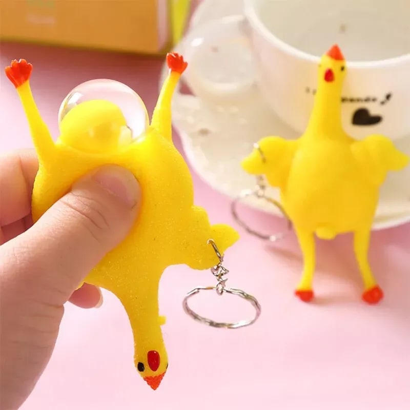 Squeeze Chicken Egg Laying Toy (Pack of 2) | Funny Stress Relief Squishy Chicken for Kids & Adults 7
