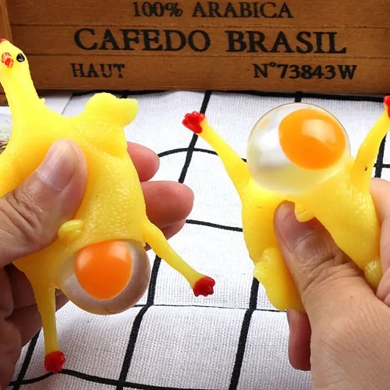 Squeeze Chicken Egg Laying Toy (Pack of 2) | Funny Stress Relief Squishy Chicken for Kids & Adults 8