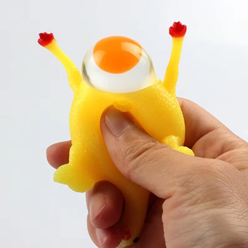 Squeeze Chicken Egg Laying Toy (Pack of 2) | Funny Stress Relief Squishy Chicken for Kids & Adults 9
