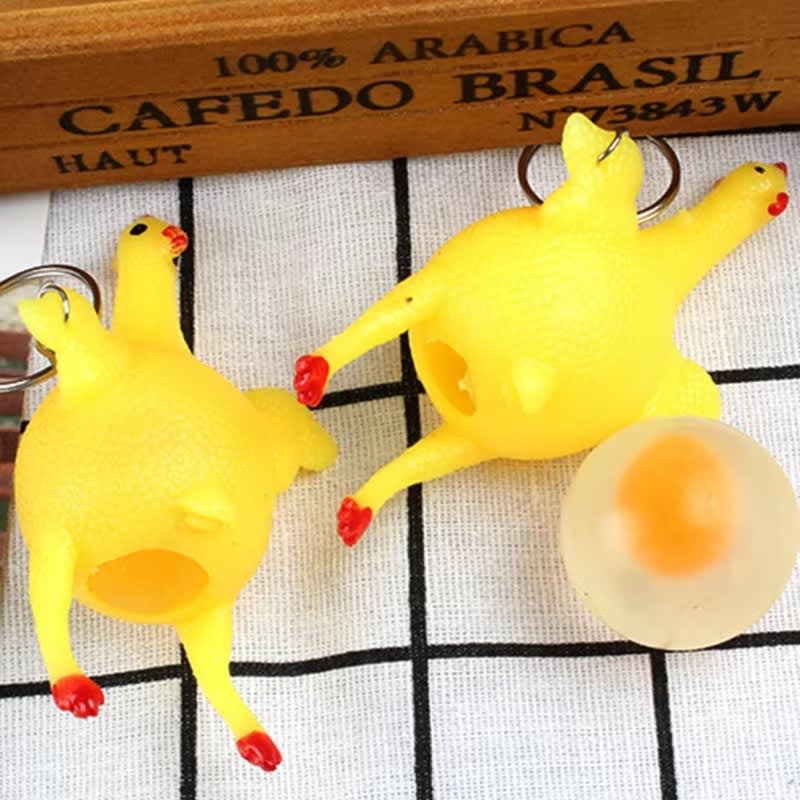 Squeeze Chicken Egg Laying Toy (Pack of 2) | Funny Stress Relief Squishy Chicken for Kids & Adults 10