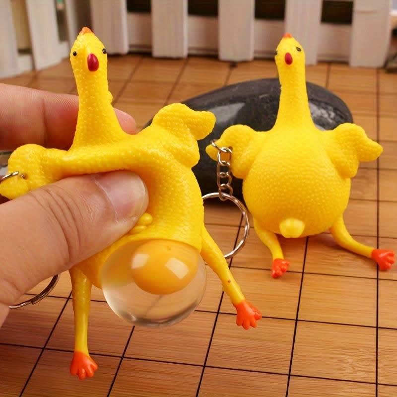 Squeeze Chicken Egg Laying Toy (Pack of 2) | Funny Stress Relief Squishy Chicken for Kids & Adults 11