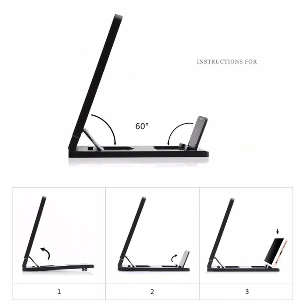 7-Inch 3D Mobile Phone Screen Magnifier | HD Foldable Smartphone Screen Enlarger with Eye Protection 7