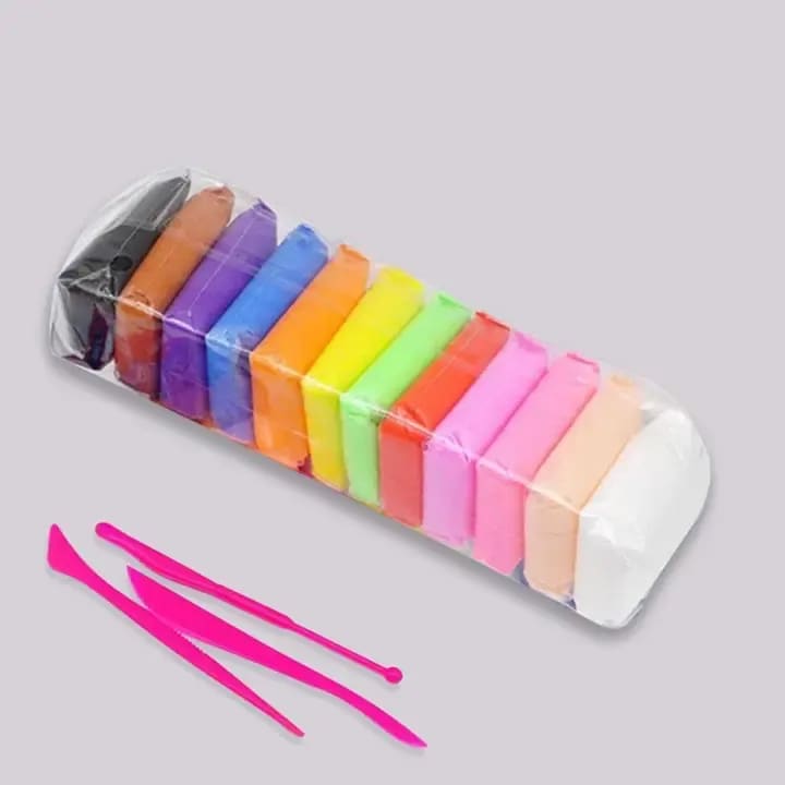 Play Dough Fomic Pack of 12 | Soft Polymer Clay Modeling Set for Kids Arts & Crafts 3
