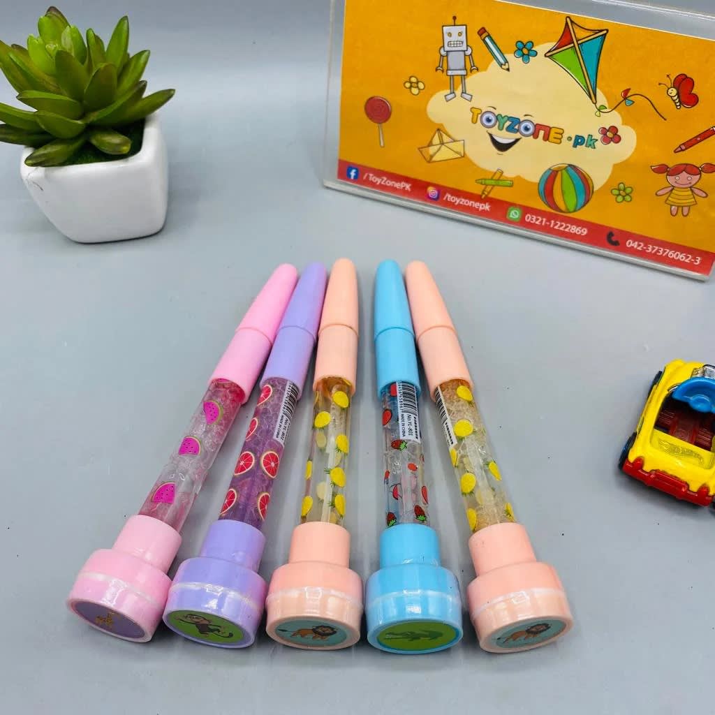 Multifunction 4-in-1 Bubble Pen | LED Light, Bubble Blower, Stamp & Ballpoint Pen for Kids 4