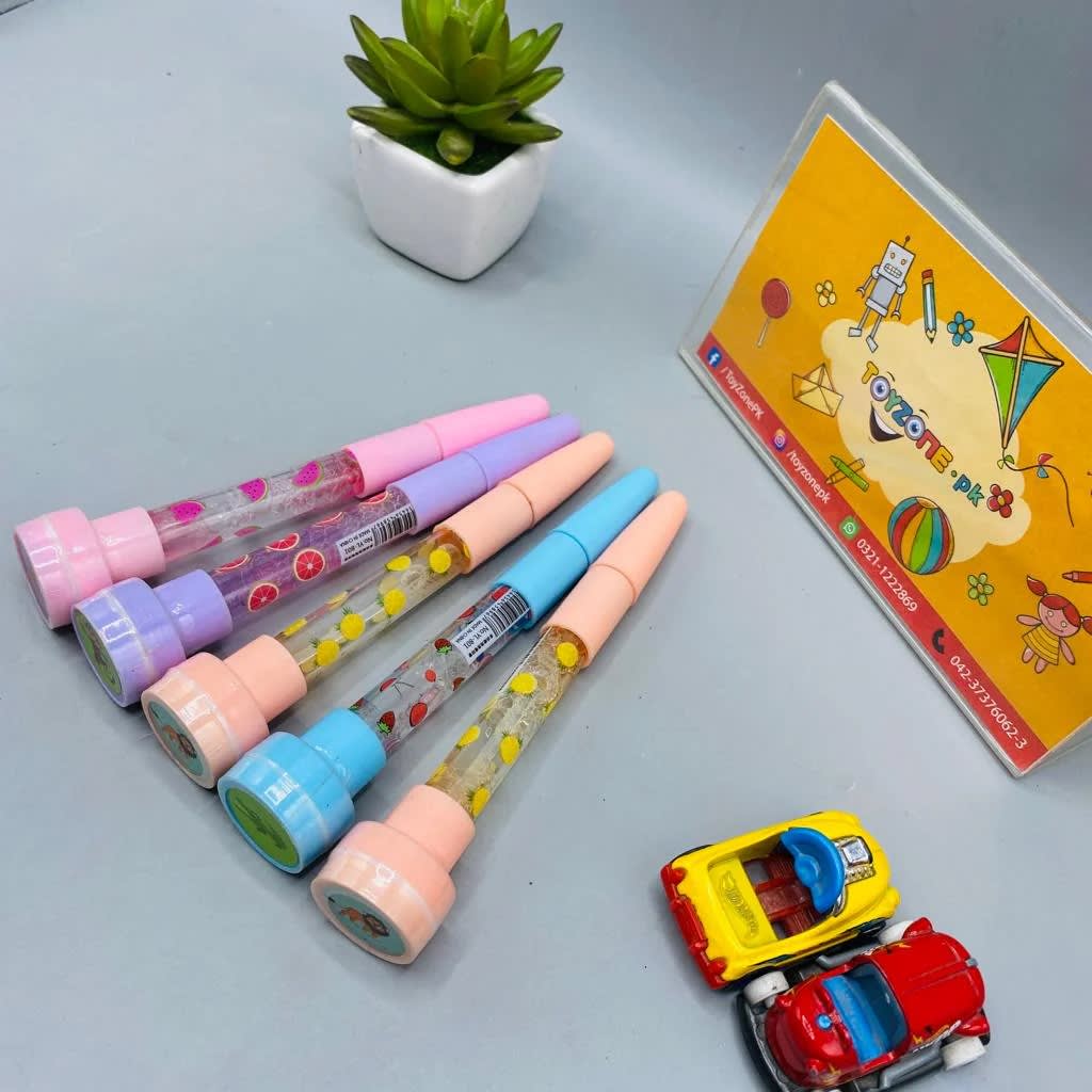 Multifunction 4-in-1 Bubble Pen | LED Light, Bubble Blower, Stamp & Ballpoint Pen for Kids 5
