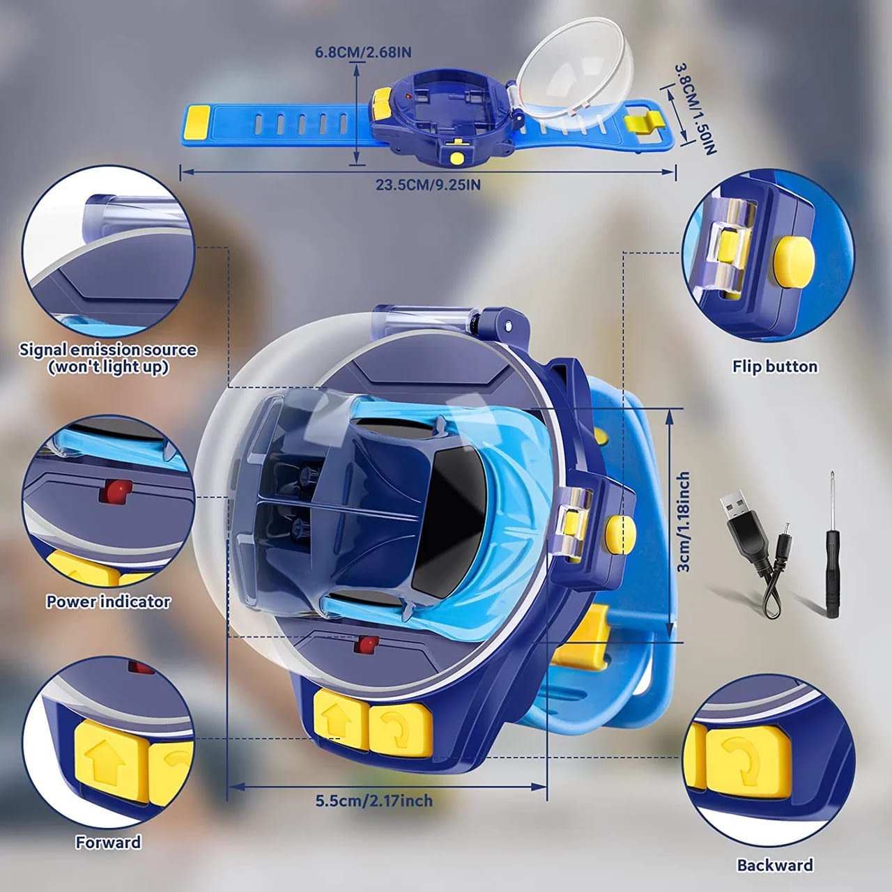 Wrist Watch Remote Control Car | 2.4GHz Mini RC Racing Car with Wearable Watch Controller 3