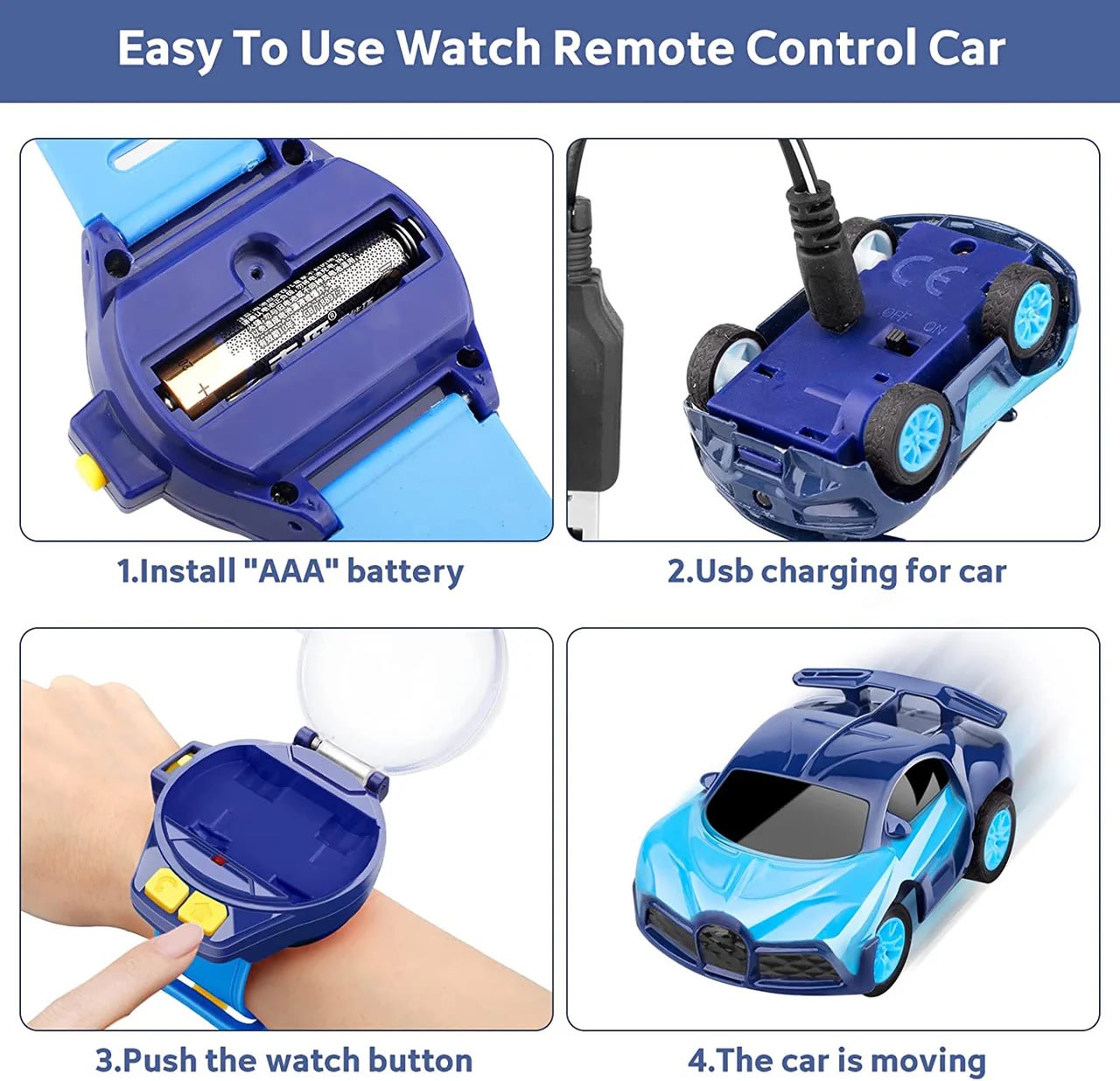 Wrist Watch Remote Control Car | 2.4GHz Mini RC Racing Car with Wearable Watch Controller 5