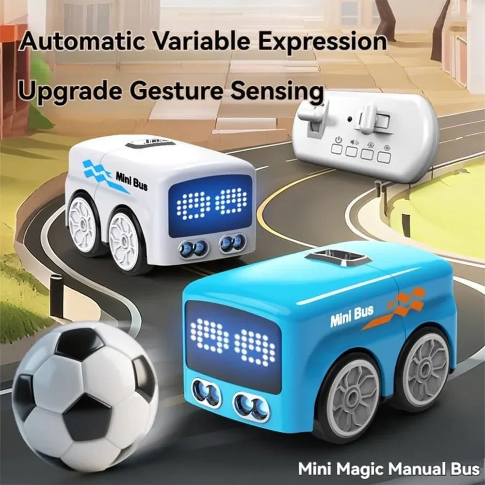 Remote Control Follow Ball Mini Magic Bus | Smart RC Bus with Face LED Display, Lights & Obstacle Avoidance 4