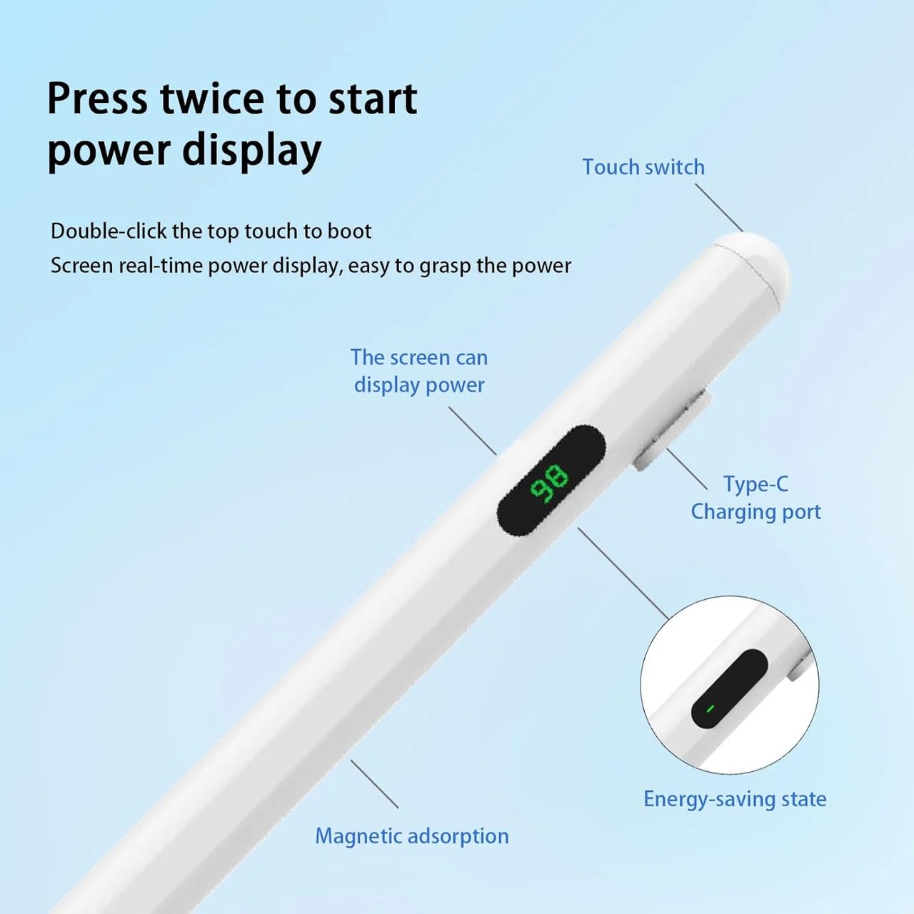 Universal Magnetic Stylus Pen | 2-in-1 Precision Touchscreen Pen for Android, iPhone, iPad & Tablets