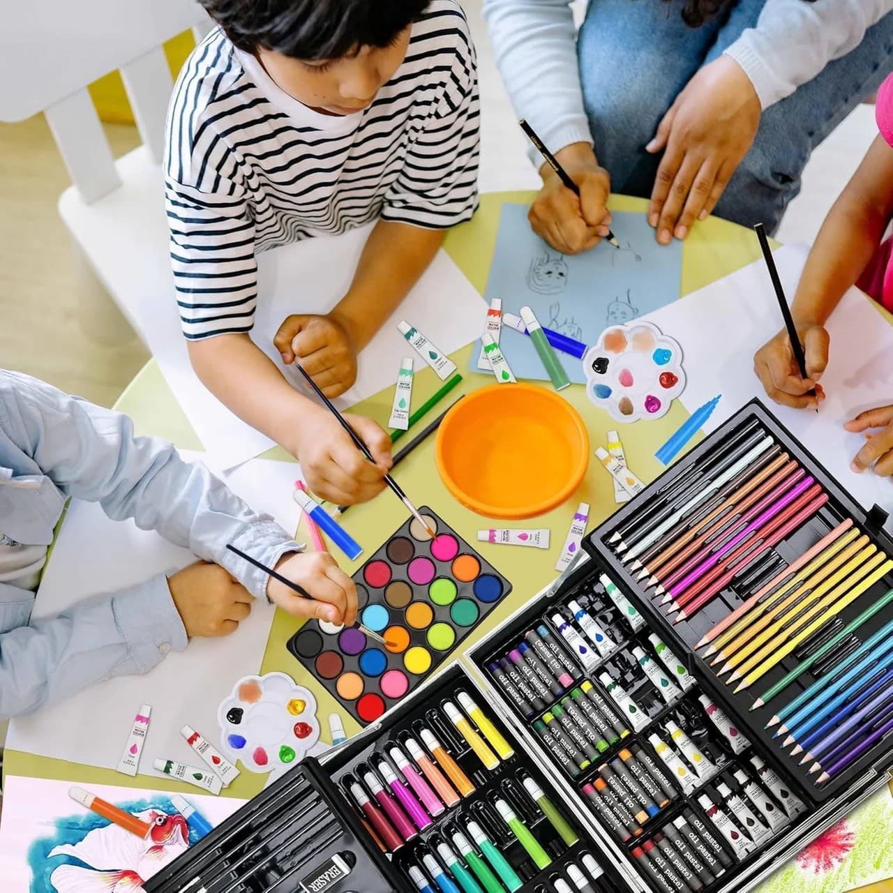 145-Piece Children's Art Set Briefcase | Complete Drawing & Coloring Kit for Kids
