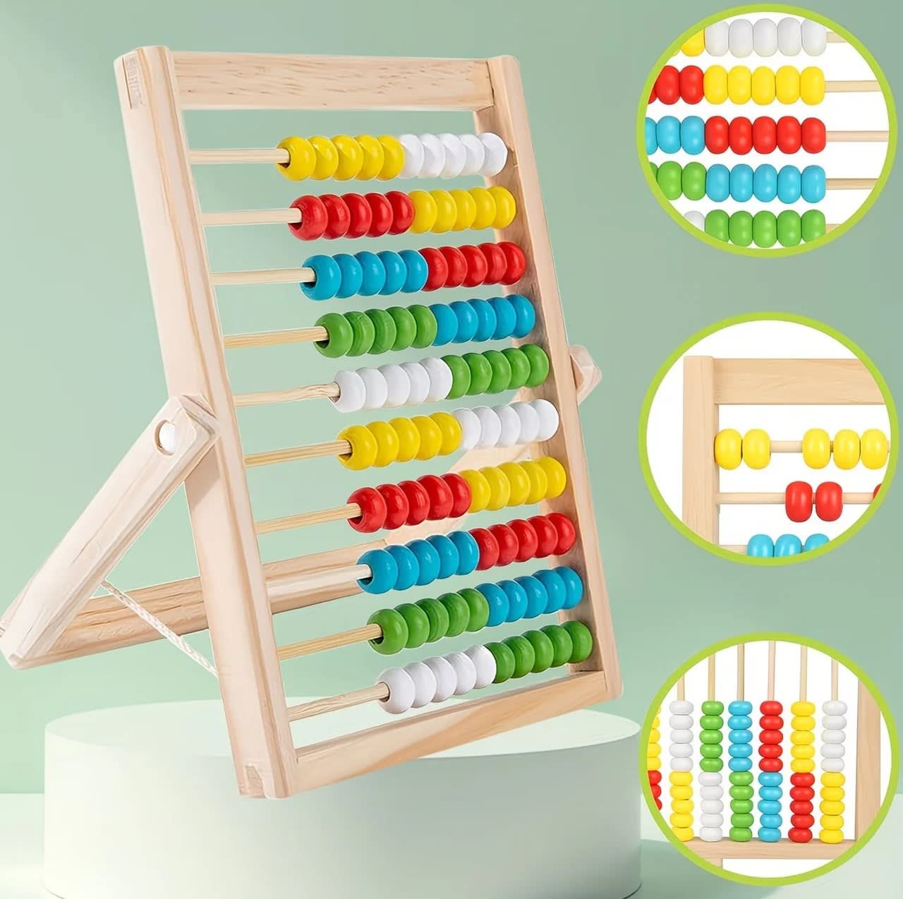 Classic Wooden Educational Abacus Bead Toy | Montessori Counting & Math Learning Toy for Kids alternate view