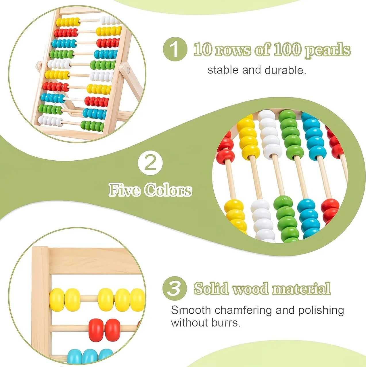 Classic Wooden Educational Abacus Bead Toy | Montessori Counting & Math Learning Toy for Kids 3