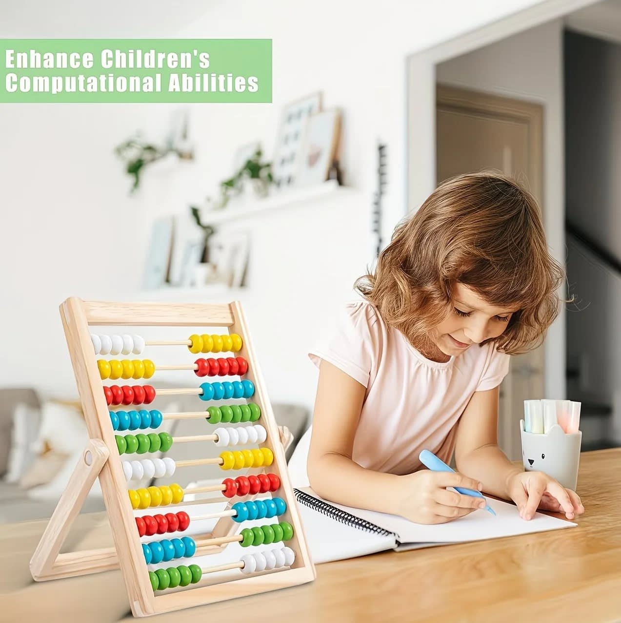 Classic Wooden Educational Abacus Bead Toy | Montessori Counting & Math Learning Toy for Kids 4