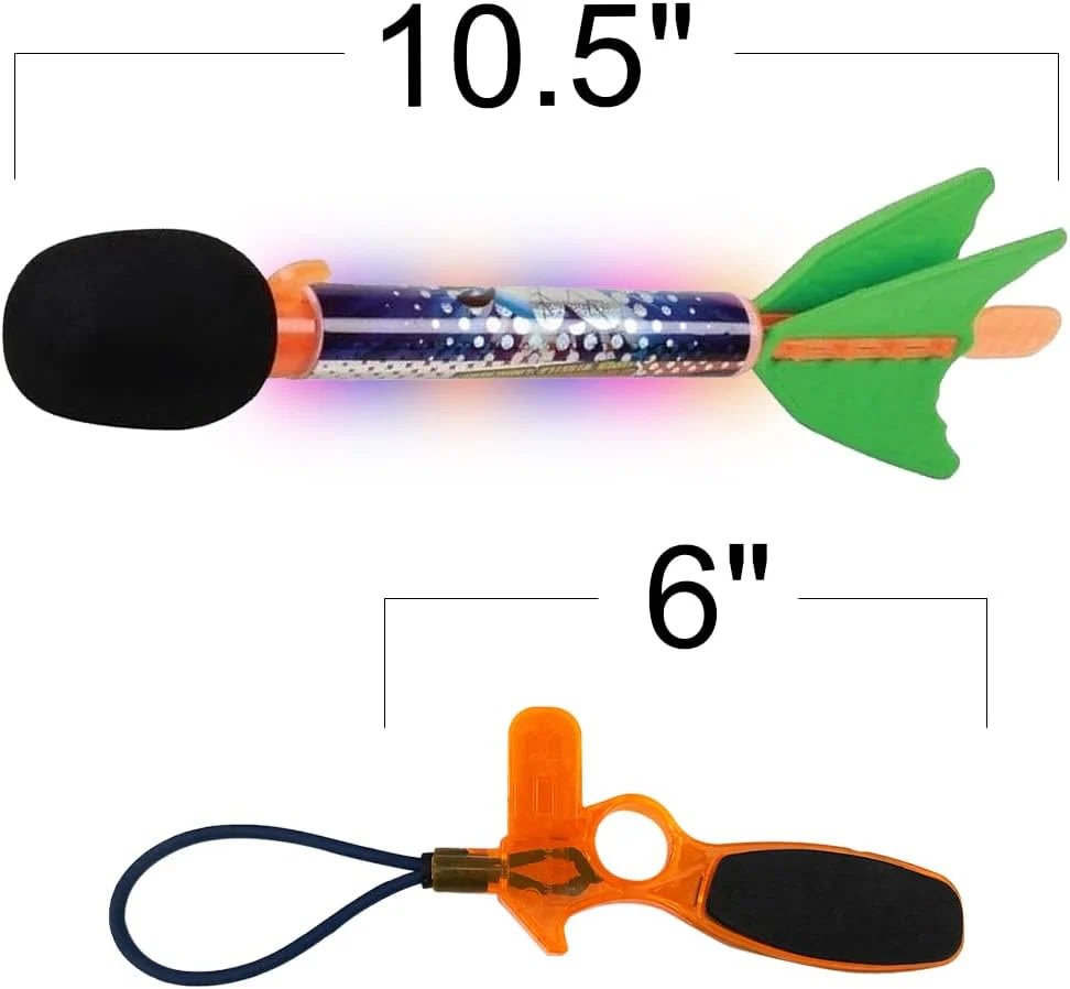Flying Sky Missiles with LED Lights & Whistling Sound | Hand Launch Outdoor Rocket Toy for Kids 6