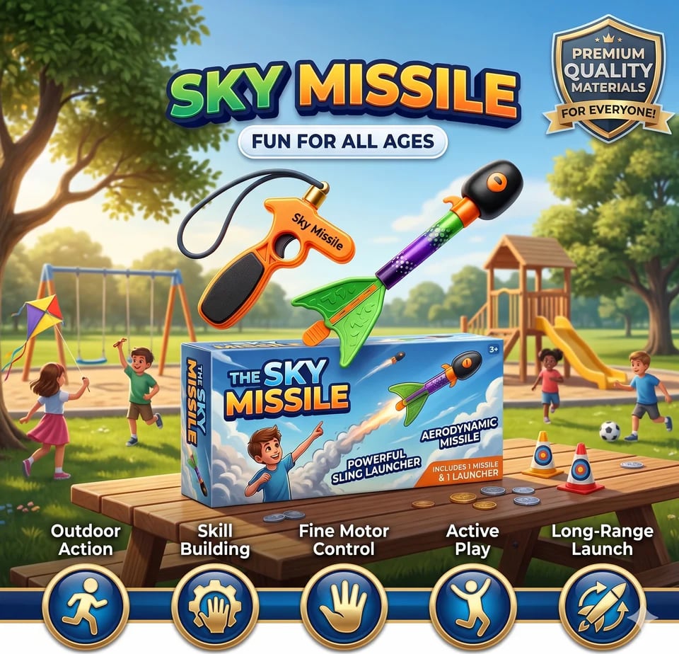 Flying Sky Missiles with LED Lights & Whistling Sound | Hand Launch Outdoor Rocket Toy for Kids 9