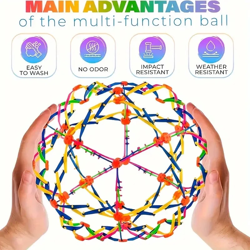 Stress-Relief Inflatable Rainbow Ball (Pack of 2) | Soft Squeeze Sensory Balls for Kids & Adults 8