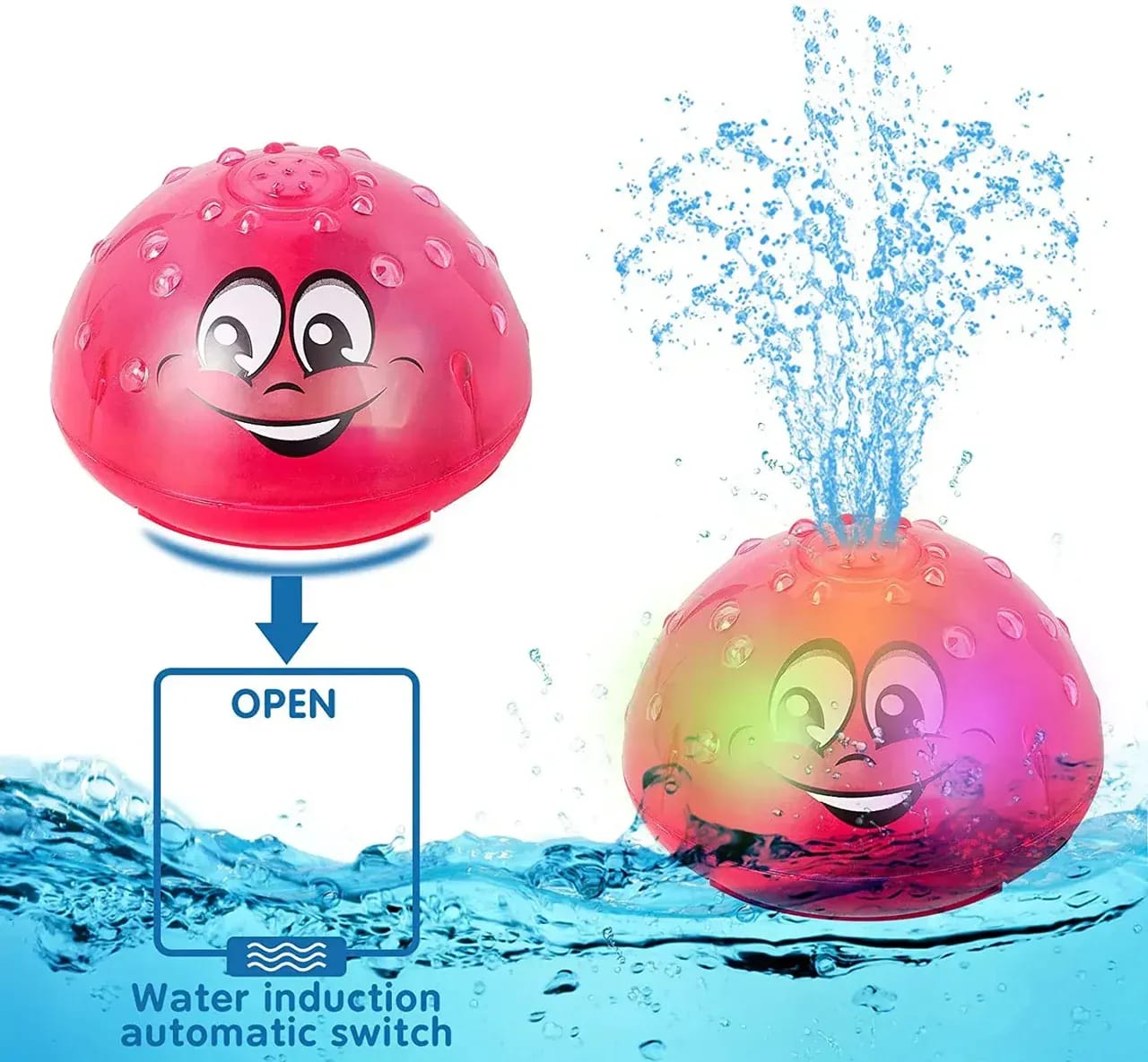 2-in-1 Multifunctional UFO Bath Toy | Floating Water Spray Toy with LED Lights & Music for Kids 4