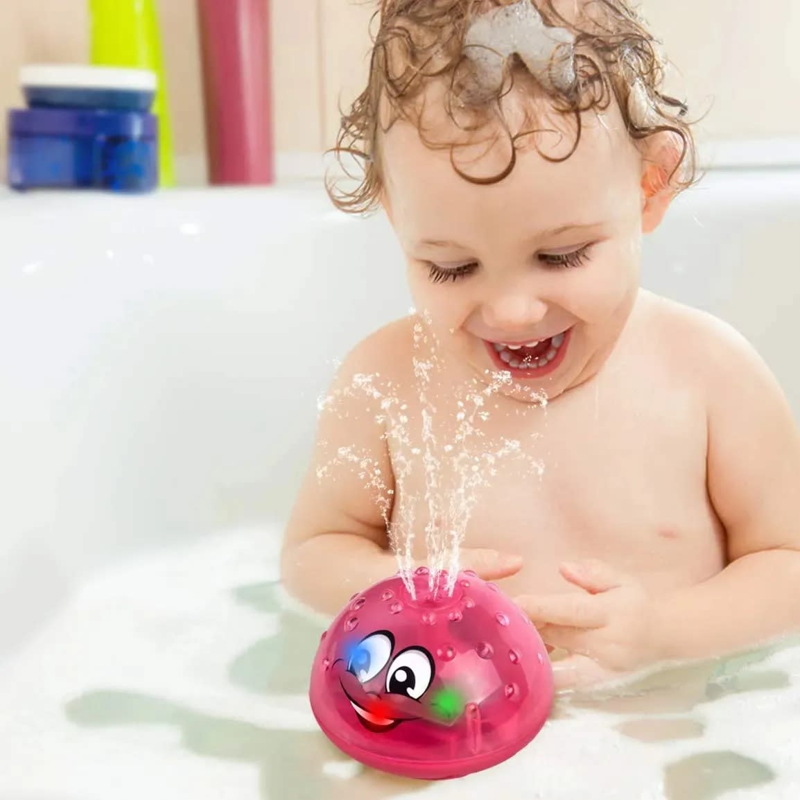 2-in-1 Multifunctional UFO Bath Toy | Floating Water Spray Toy with LED Lights & Music for Kids 12