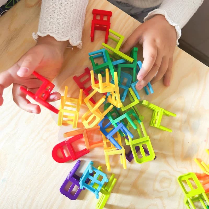 36-Piece Acrobatic Colorful Stacking Chair Blocks | Balance & Building Game for Kids and Families alternate view