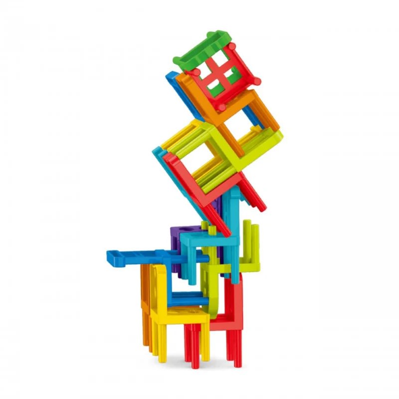 36-Piece Acrobatic Colorful Stacking Chair Blocks | Balance & Building Game for Kids and Families 5