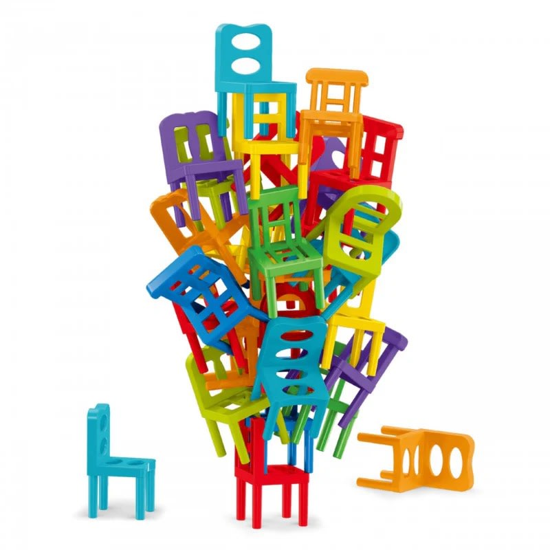 36-Piece Acrobatic Colorful Stacking Chair Blocks | Balance & Building Game for Kids and Families 6