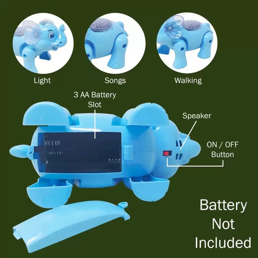 Walking Elephant Toy for Kids | Interactive Elephant with LED Lights, Music & Sound Effects 3