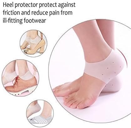 Silicone Gel Heel Protector Sleeves | Soft Cushion Heel Cups for Pain Relief & Cracked Heel Protection (1 Pair)