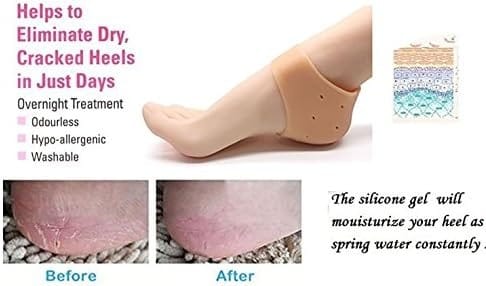Silicone Gel Heel Protector Sleeves | Soft Cushion Heel Cups for Pain Relief & Cracked Heel Protection (1 Pair) 3