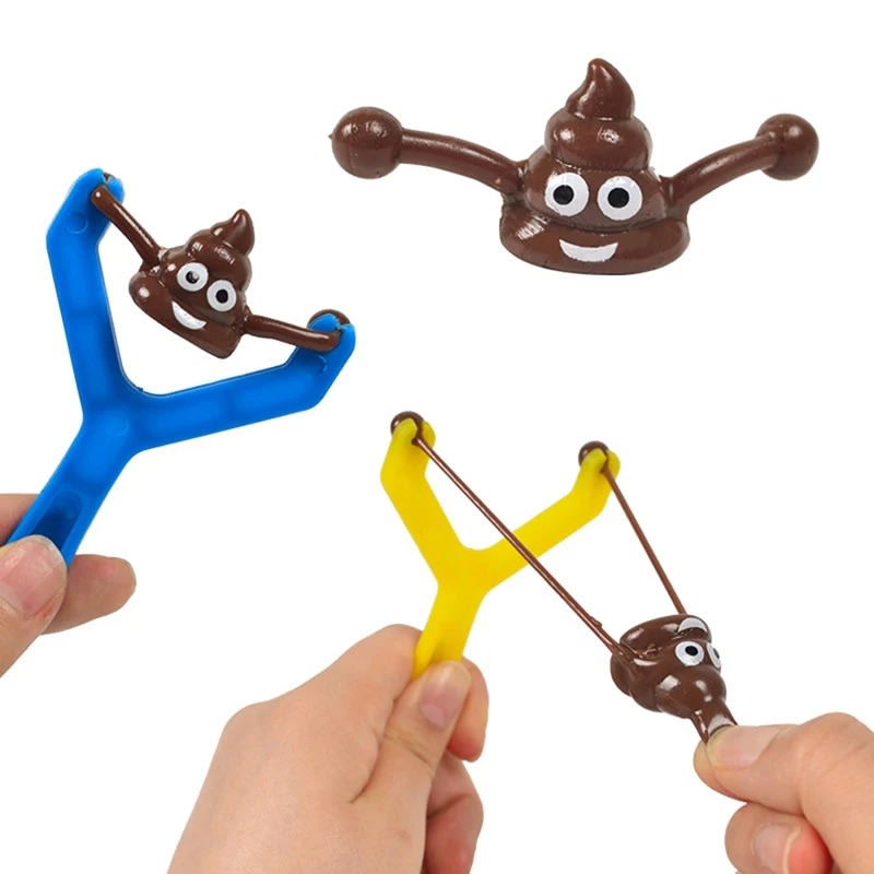 Papatoys 2-Piece Funny Poop Slingshot Toy Set – Stretchy Flying Novelty Toy for Kids 8