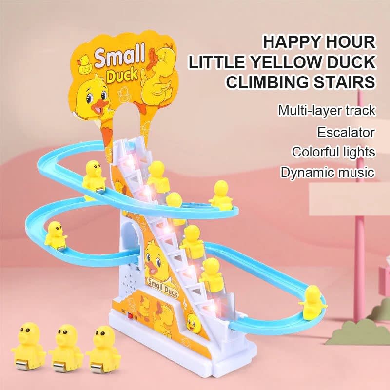 Papatoys Electric Climbing Duck Stair Track Set – Musical Automatic Duck Climbing Toy for Kids