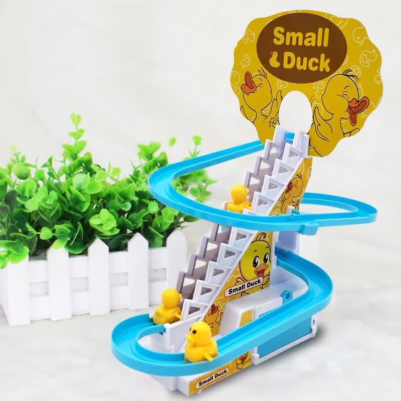 Papatoys Electric Climbing Duck Stair Track Set – Musical Automatic Duck Climbing Toy for Kids 2