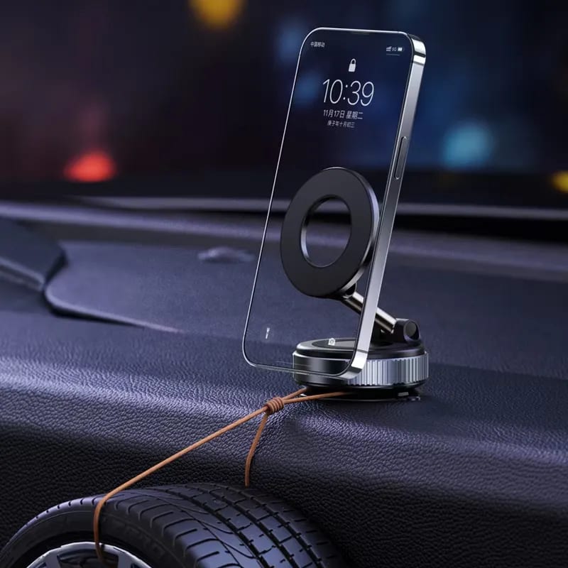 360° Adjustable Magnetic Vacuum Phone Holder – Strong Suction Mount for Car, Desk & Smooth Surfaces 5