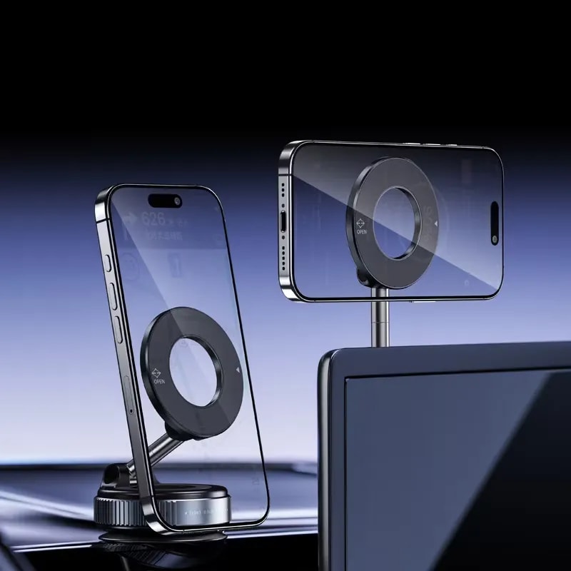 360° Adjustable Magnetic Vacuum Phone Holder – Strong Suction Mount for Car, Desk & Smooth Surfaces 6