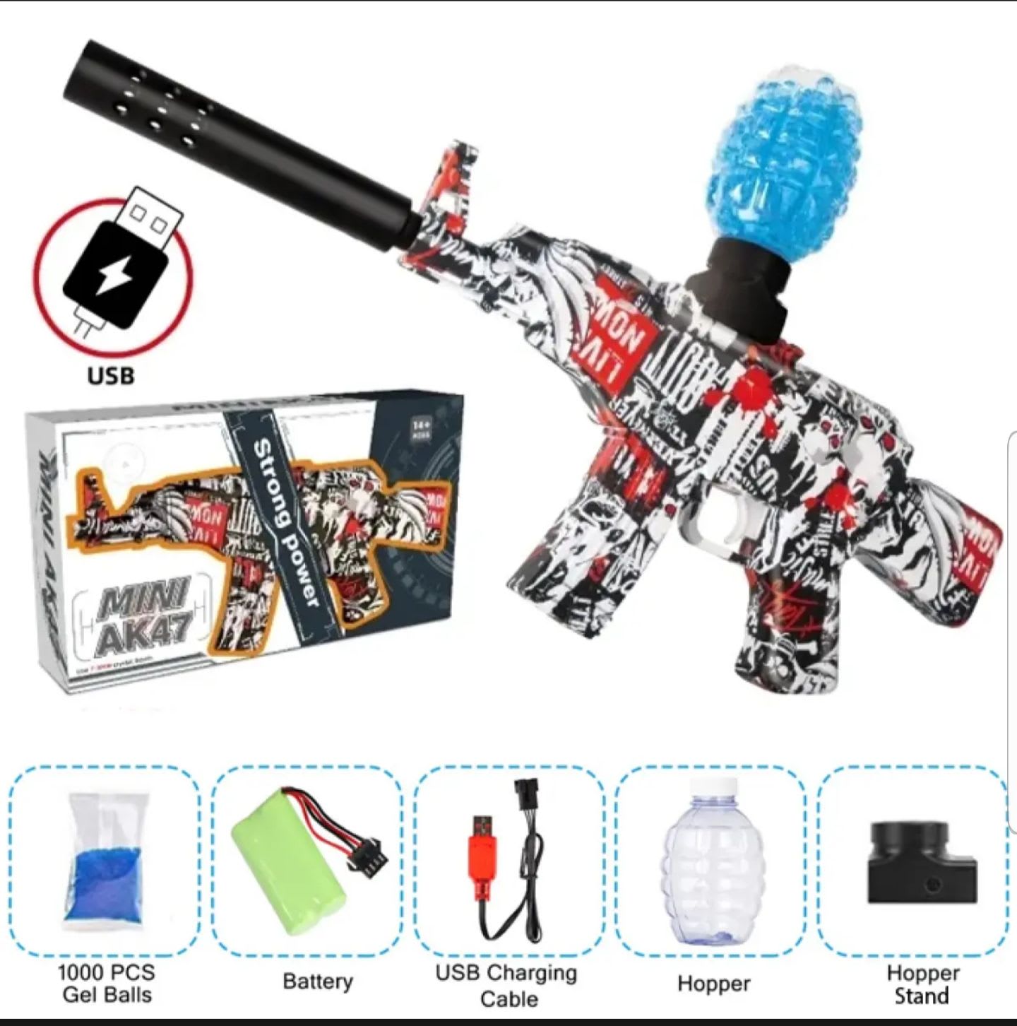 Rechargeable Electric Gel Blaster Toy for Kids – With 1000 Gel Balls 5