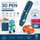 3D Pen for Kids & Adults – LCD Display 3D Printing Pen with 3 Color PLA Filaments