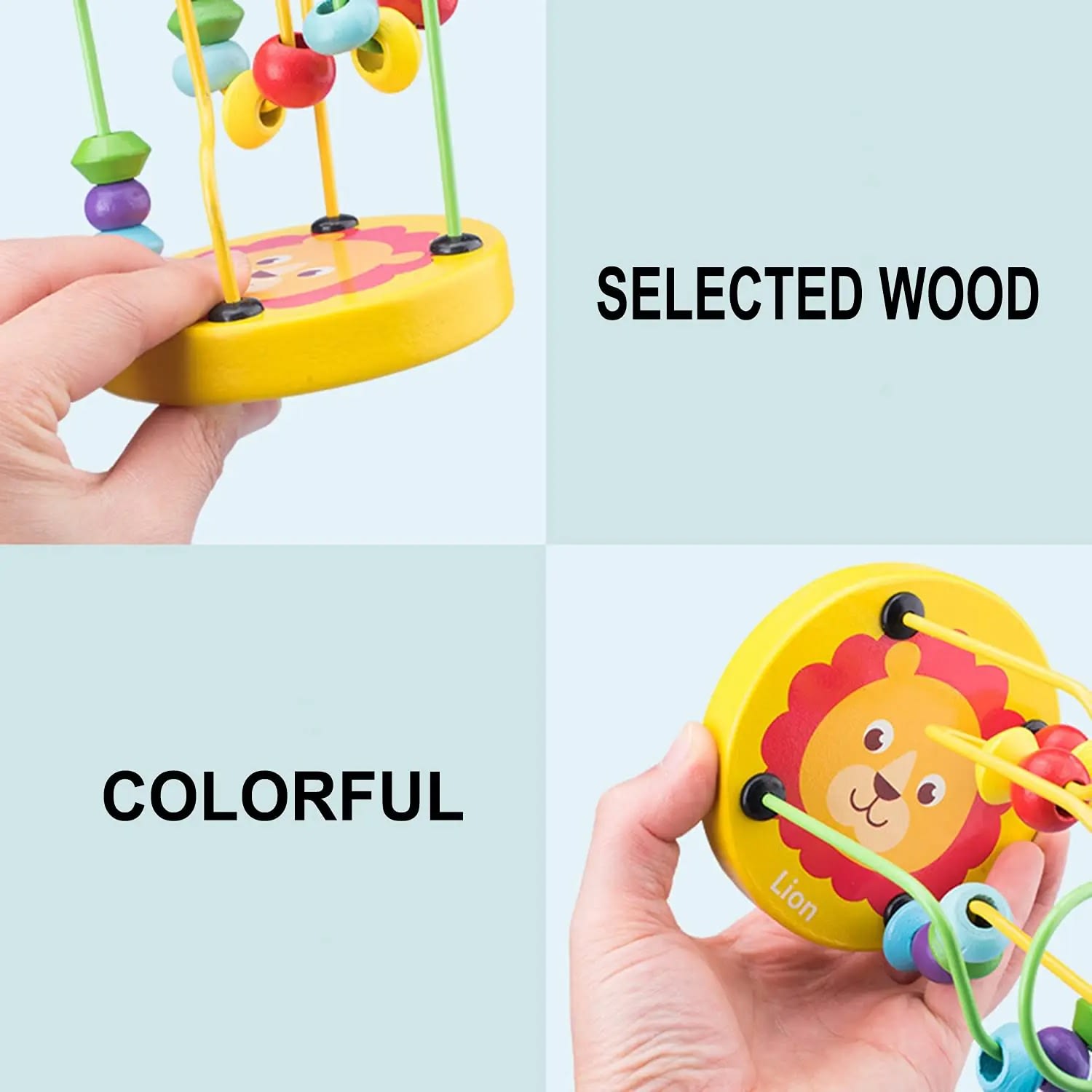 Montessori Wooden Bead Maze Toy for Babies – Circle Wire Roller Coaster Puzzle 7