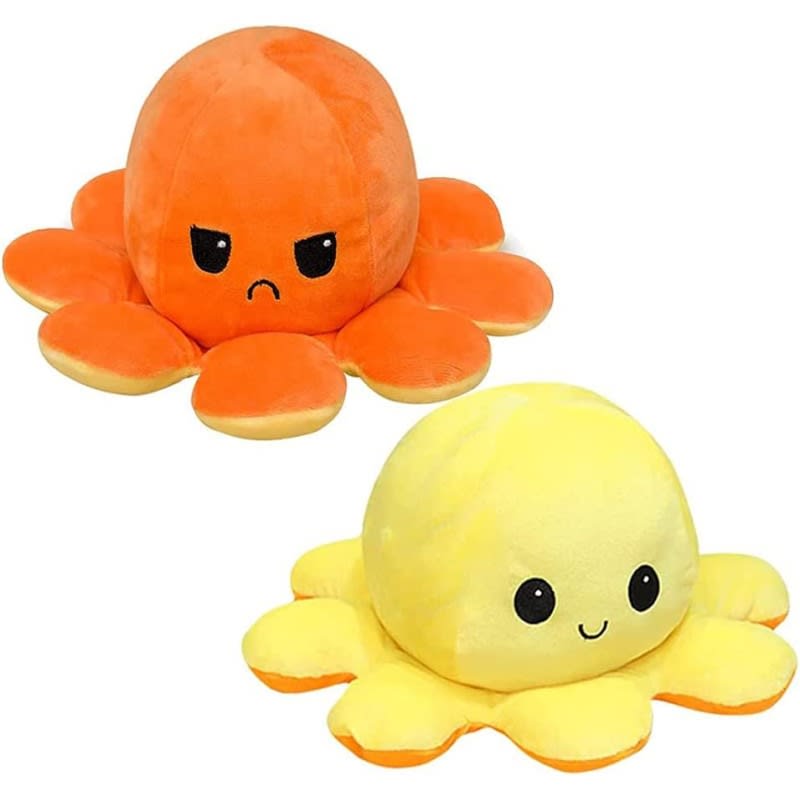Reversible Octopus Plush Toy – Rainbow Mood Flip Stuffed Soft Pillow (Random Color) 13