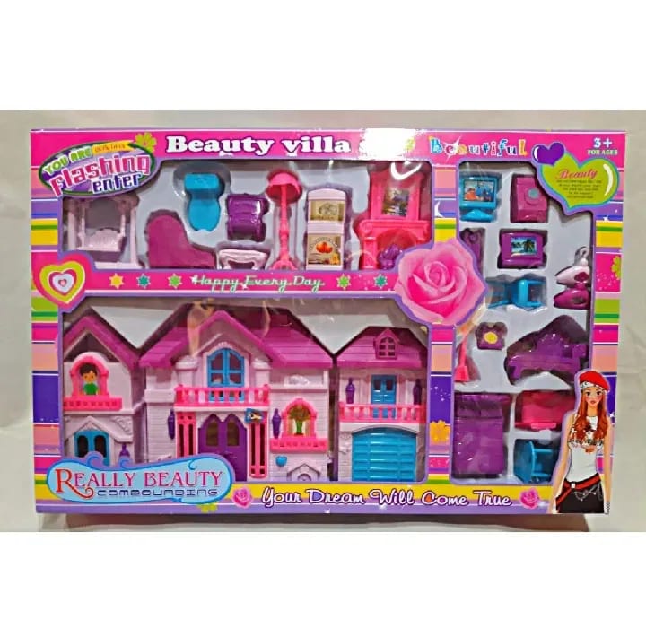 Big Doll House Beauty Villa Set for Kids – Luxury Doll Play House for Girls alternate view