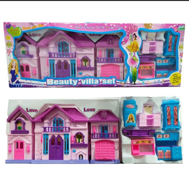 Big Doll House Beauty Villa Set for Kids – Luxury Doll Play House for Girls 4